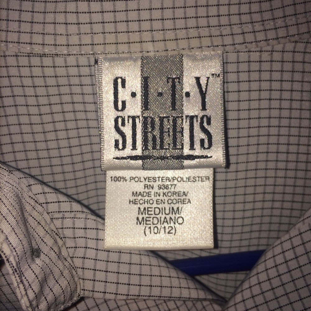 City Streets dress shirt gray Medium (10/12)